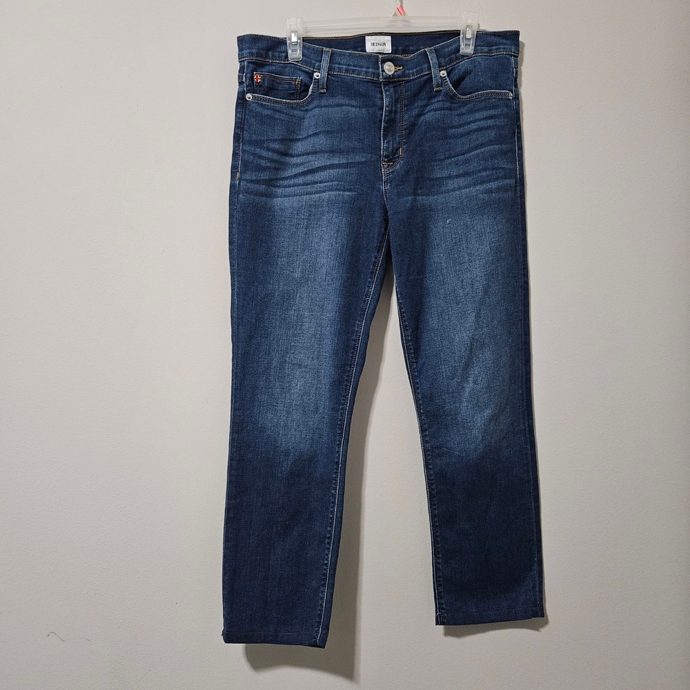 Hudson Natalie‎ Midrise Straight Ankle Jeans Dark Wash Blue Denim Womens Size 31